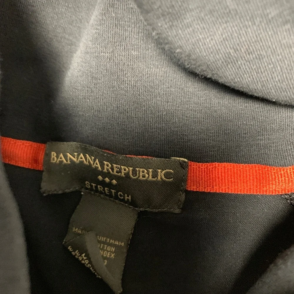 Banana Republic 1/4 Zip Pullover Mens XL Black Cotton Stretch Casual Long Sleeve